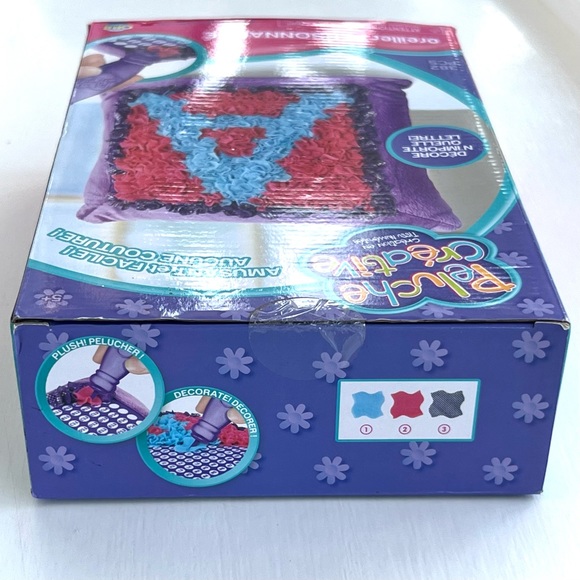 NEW Plush Craft Personalizable Purple Pillow Art Kit Create Any Letter Pink Blue - Picture 4 of 11